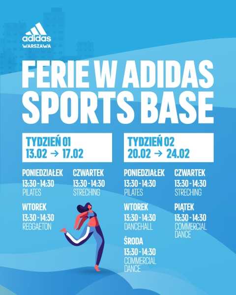  Ferie zimowe – darmowe zajęcia sportowe w adidas Warszawa przy Marszałkowskiej