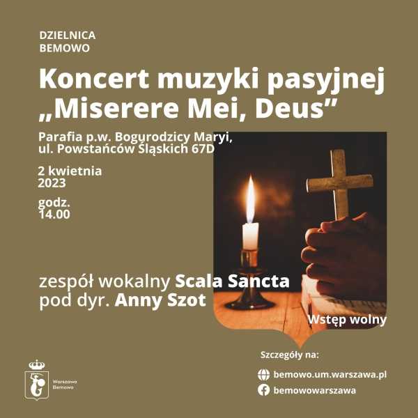  Koncert muzyki pasyjnej „Miserere Mei, Deus”