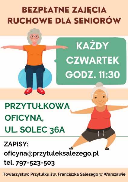  Bezpłatne zajęcia ruchowe dla seniorów