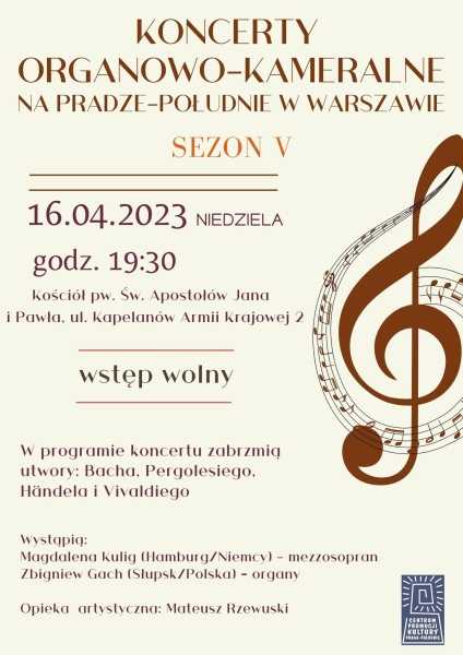  Koncert organowo – kameralny na Pradze – Południe. Sezon V