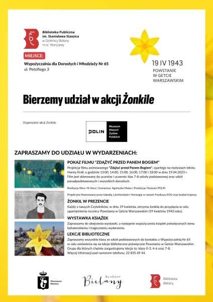  Akcja #Żonkile w Bibliotece Publicznej im. St. Staszica w Dzielnicy Bielany