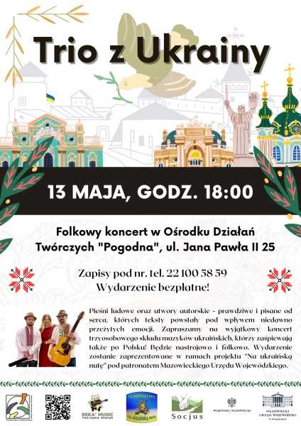  Folkowy koncert Trio z Ukrainy w ODT Pogodna