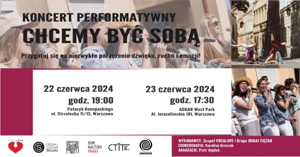  “Chcemy być sobą” – koncert performatywny zespołu VOCALOVE i grupy ODDAJ CIĘŻAR