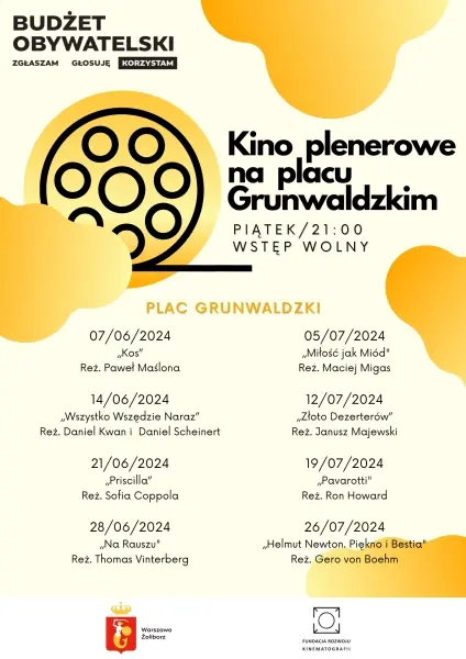  Kino plenerowe na placu Grunwaldzkim – Miłość jak Miód