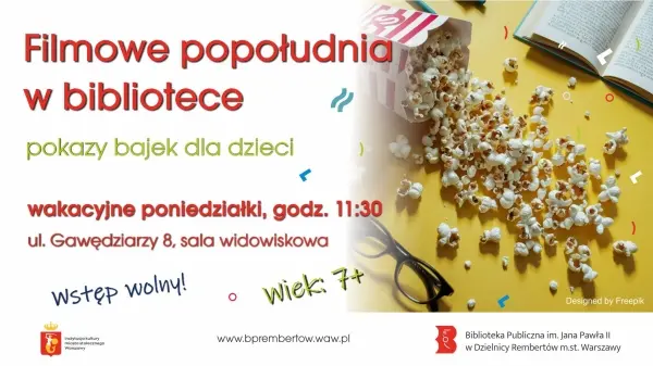  Filmowe popołudnia w bibliotece – pokazy bajek dla dzieci