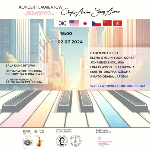  Koncert laureatów międzynarodowych konkursów muzycznych | Warsaw Impressione Orchestra + muzycy z Korei, Japonii, USA, Czech, Hongkongu i Chin