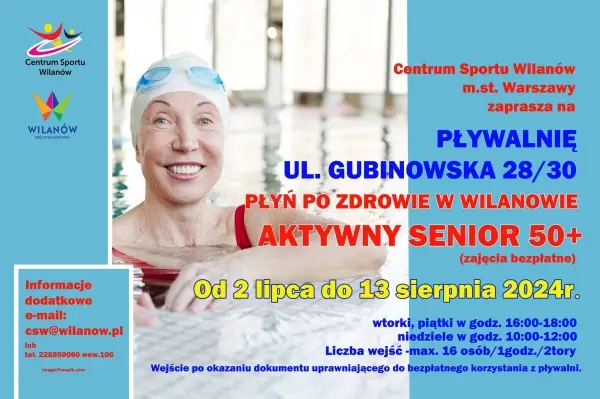  Bezpłatne, niedzielne zajęcia pływackie dla seniorów 50+