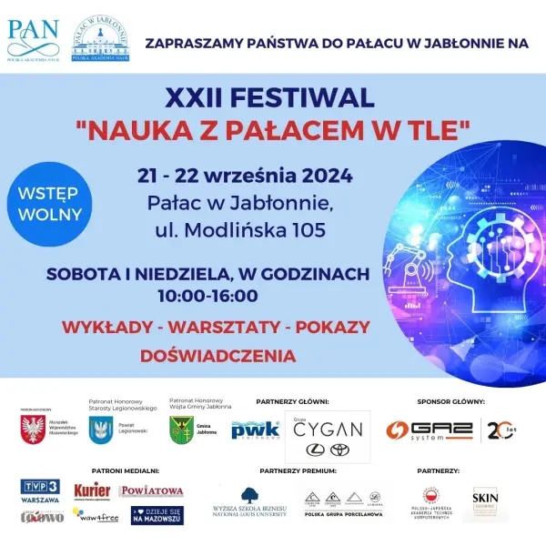 XXII Festiwal „Nauka z Pałacem w tle” w Pałacu w Jabłonnie