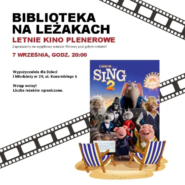  Biblioteka na leżakach – letnie kino plenerowe