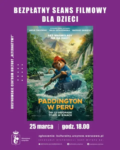  „Paddington w Peru” – seans filmowy dla dzieci